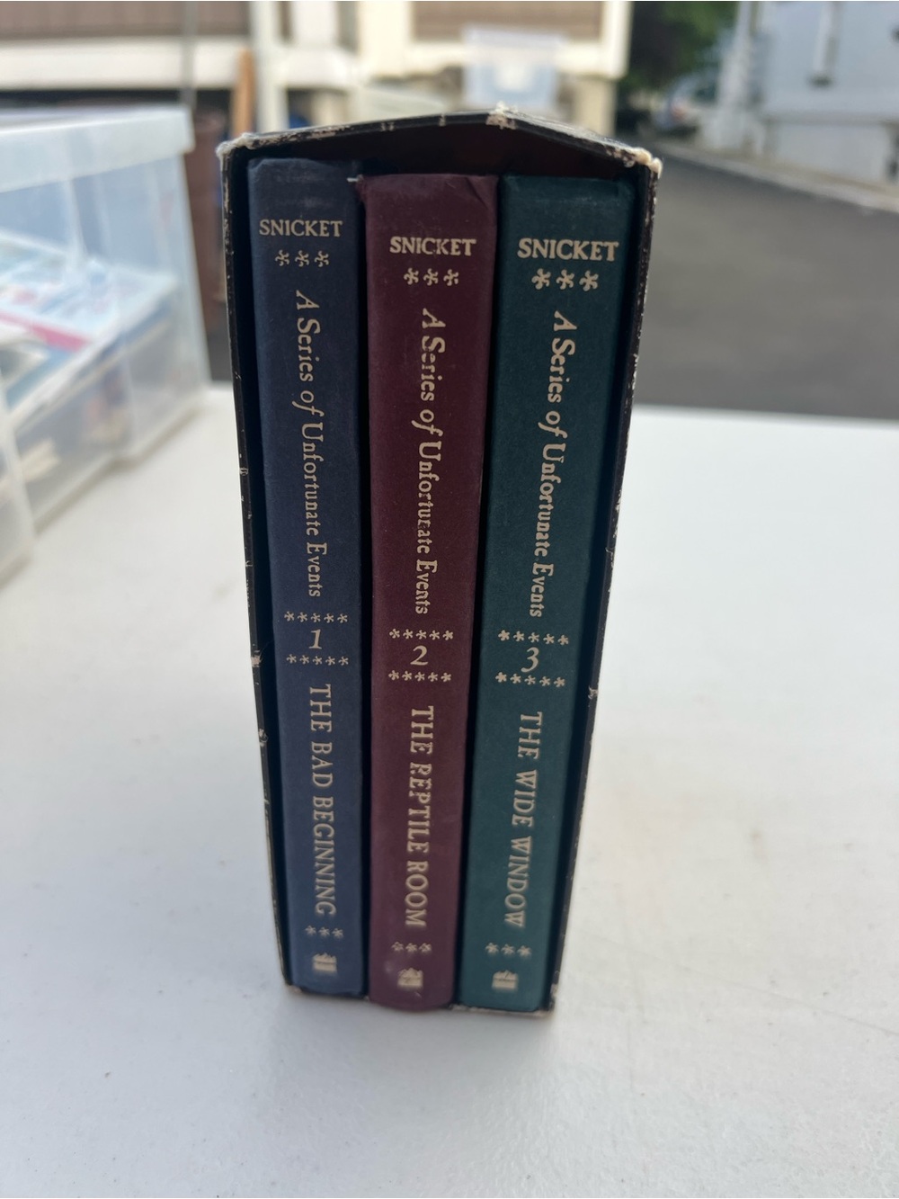 A Series of Unfortunate Events 3-Book Decorative Set - Blue, Burgundy, Green